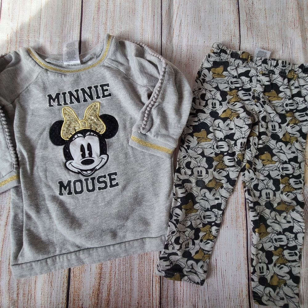 Disney Minnie Mouse Outfit Sweatshirt Leggings 3T